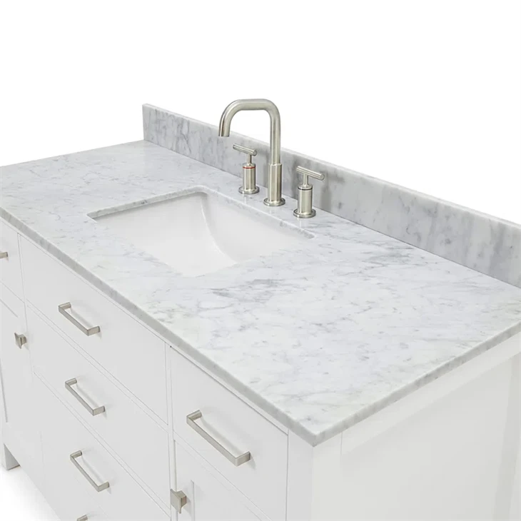 55'' Single Bathroom Vanity With Carrara Marble Top