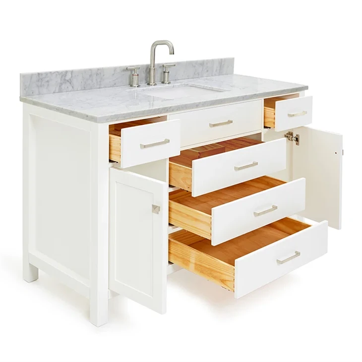 55'' Single Bathroom Vanity With Carrara Marble Top