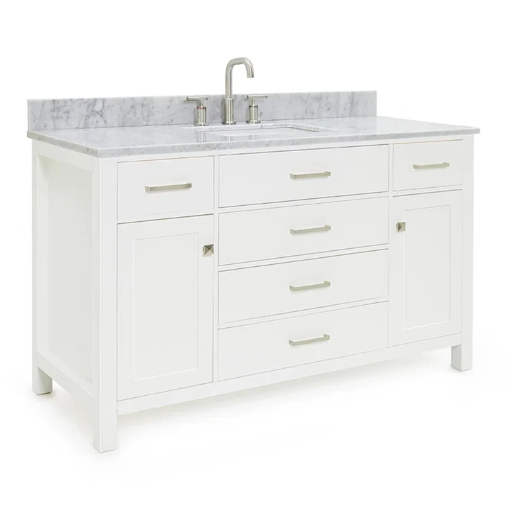 55'' Single Bathroom Vanity With Carrara Marble Top